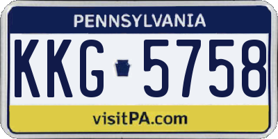 PA license plate KKG5758