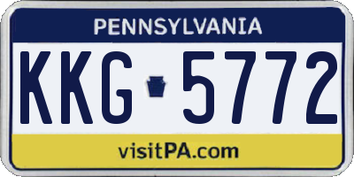 PA license plate KKG5772