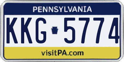 PA license plate KKG5774
