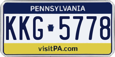 PA license plate KKG5778