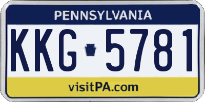 PA license plate KKG5781