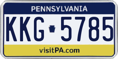 PA license plate KKG5785