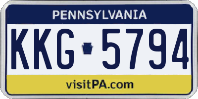 PA license plate KKG5794