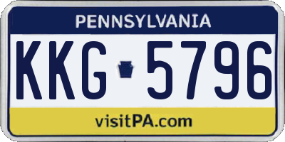 PA license plate KKG5796