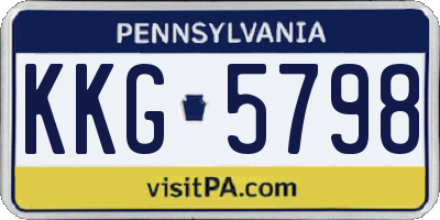 PA license plate KKG5798
