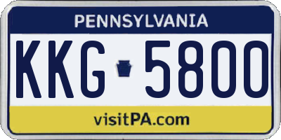 PA license plate KKG5800