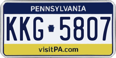 PA license plate KKG5807