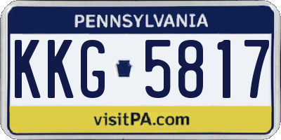 PA license plate KKG5817