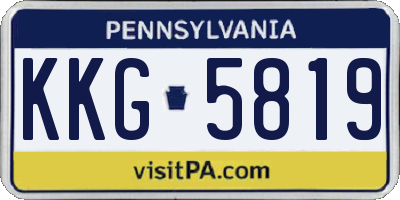 PA license plate KKG5819