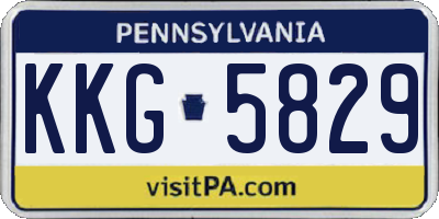 PA license plate KKG5829