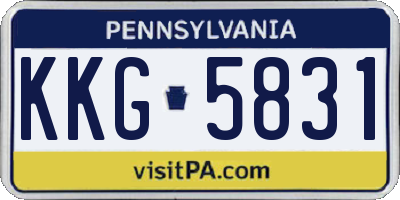 PA license plate KKG5831