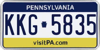 PA license plate KKG5835