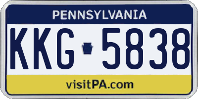 PA license plate KKG5838