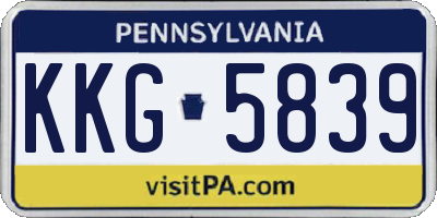 PA license plate KKG5839