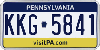 PA license plate KKG5841