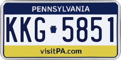 PA license plate KKG5851