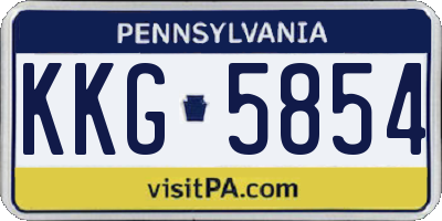 PA license plate KKG5854