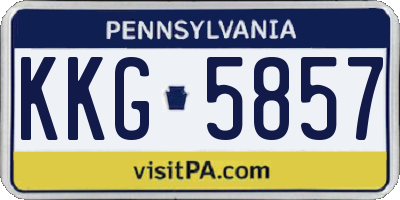PA license plate KKG5857
