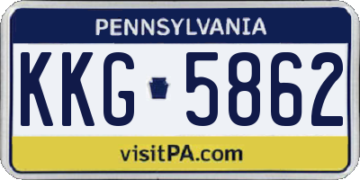 PA license plate KKG5862