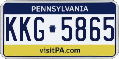 PA license plate KKG5865