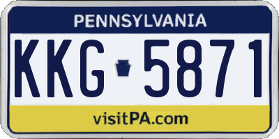 PA license plate KKG5871