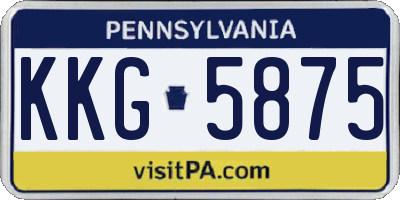 PA license plate KKG5875