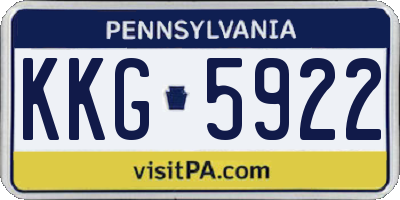 PA license plate KKG5922