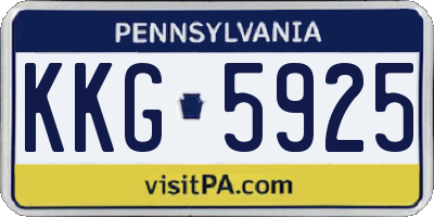 PA license plate KKG5925