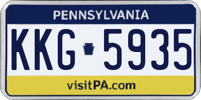 PA license plate KKG5935