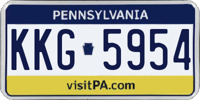 PA license plate KKG5954