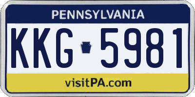 PA license plate KKG5981