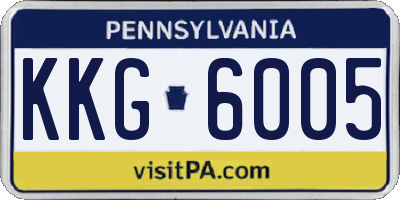 PA license plate KKG6005