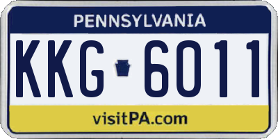 PA license plate KKG6011