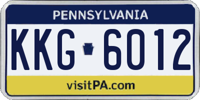 PA license plate KKG6012