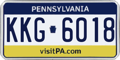 PA license plate KKG6018