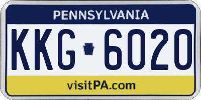 PA license plate KKG6020