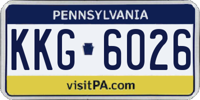 PA license plate KKG6026
