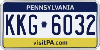 PA license plate KKG6032