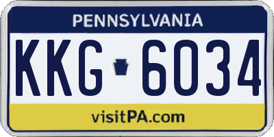 PA license plate KKG6034