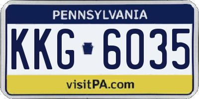 PA license plate KKG6035