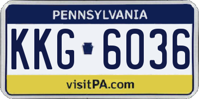 PA license plate KKG6036