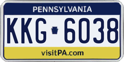 PA license plate KKG6038