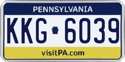 PA license plate KKG6039