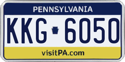 PA license plate KKG6050