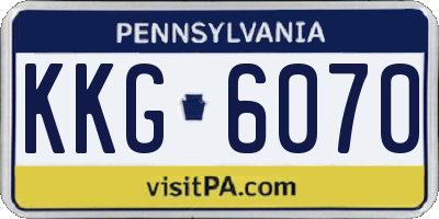 PA license plate KKG6070