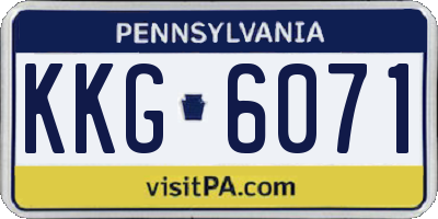 PA license plate KKG6071