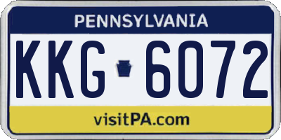 PA license plate KKG6072