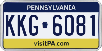 PA license plate KKG6081