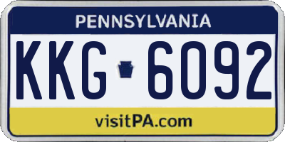 PA license plate KKG6092