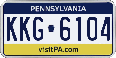 PA license plate KKG6104